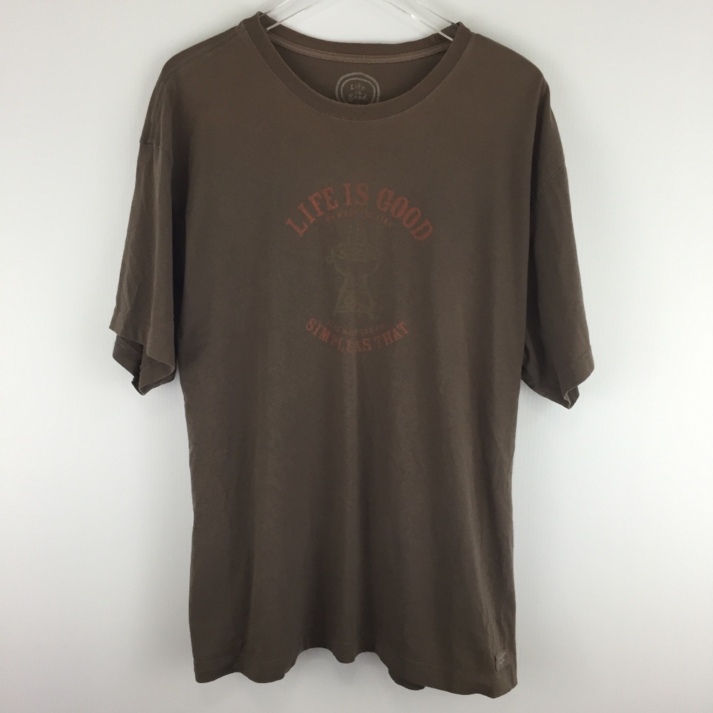 Mens XL Life Is Good T Shirt BBQ Grill